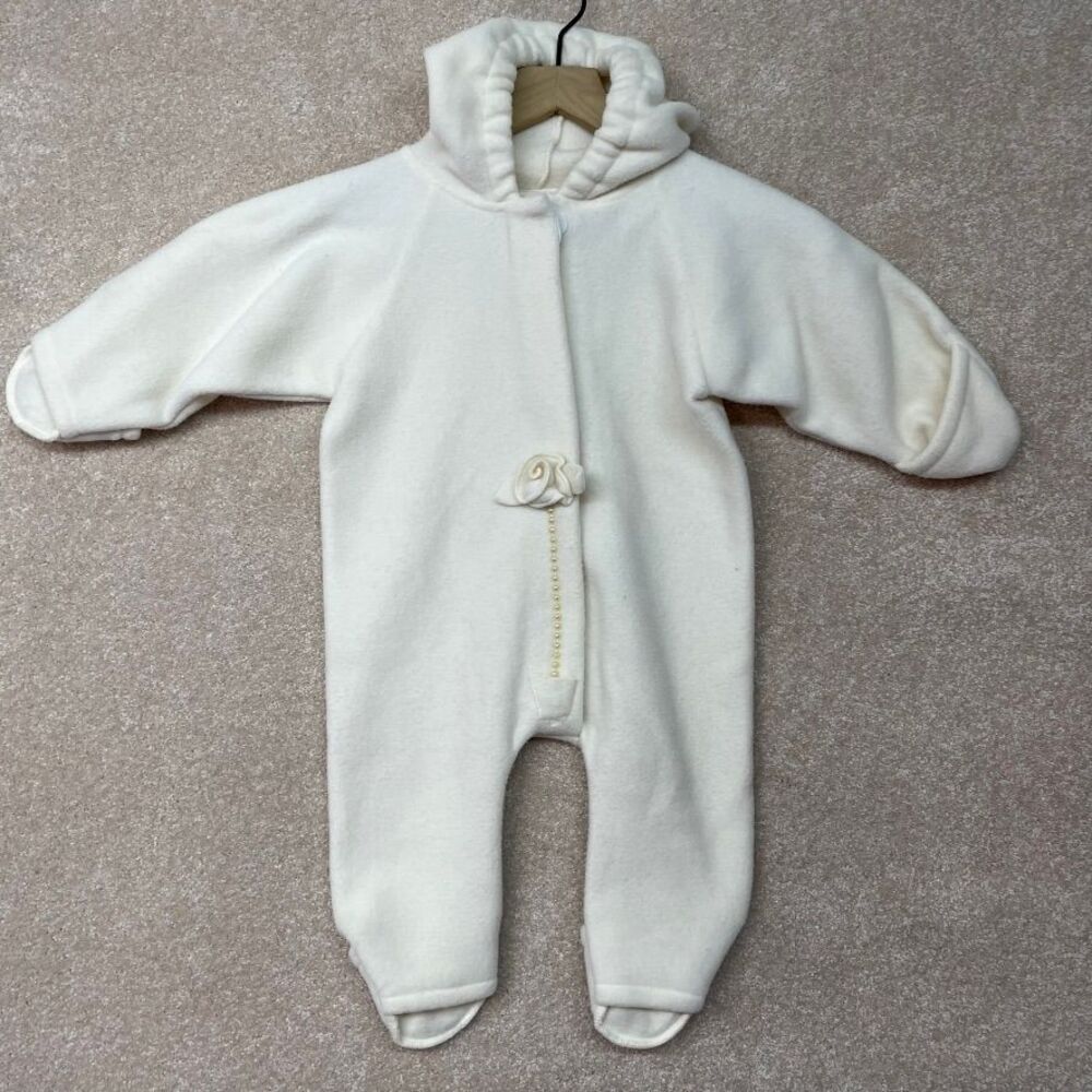 Vintage Ali Mac One Piece Baby‎ Fleece Bunting Suit Girls Size 12 Months 12M